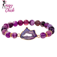 Crystal Stone Striped Agates Beaded Bracelets Sassy Chick Logo