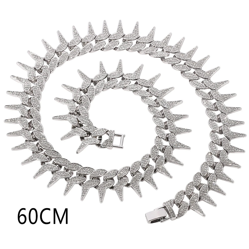 silver Cuban Hip Hop Rivet Gothic Spiked Charm Jewelry