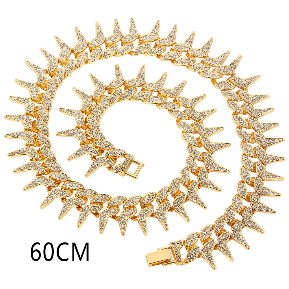 gold Cuban Hip Hop Rivet Gothic Spiked Charm Jewelry