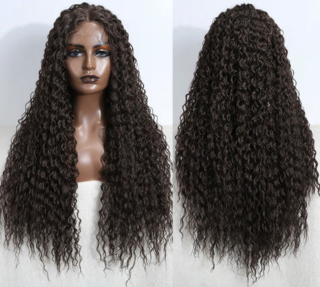 Curly 31 Inch Ombre Blonde Lace Front Wig black