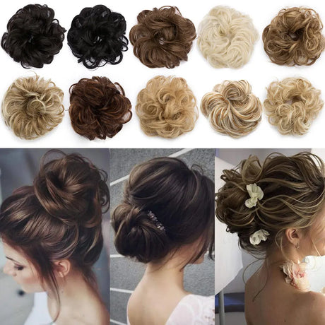 Curly Chignon Women Drawstring Ponytail Hairpieces Synthetic  Hair collection