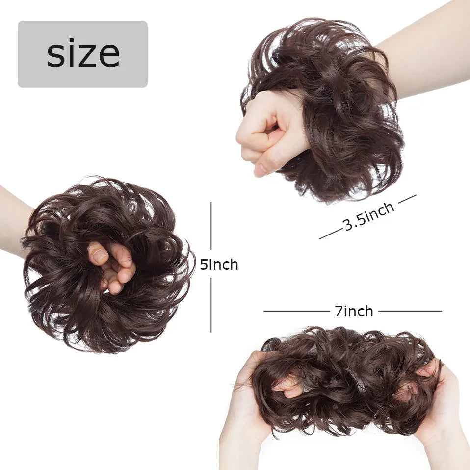 Curly Chignon Women Drawstring Ponytail Hairpieces Synthetic  Hair size