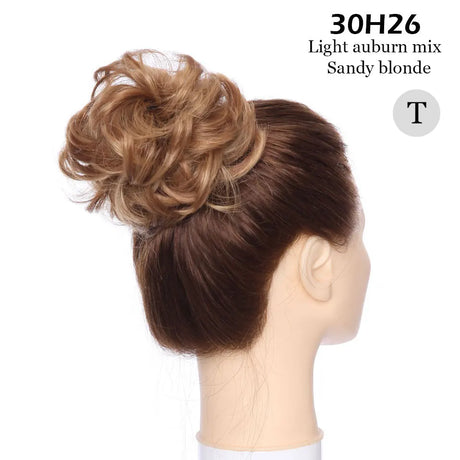 Curly Chignon Women Drawstring Ponytail Hairpieces Synthetic  Hair sandy blonde