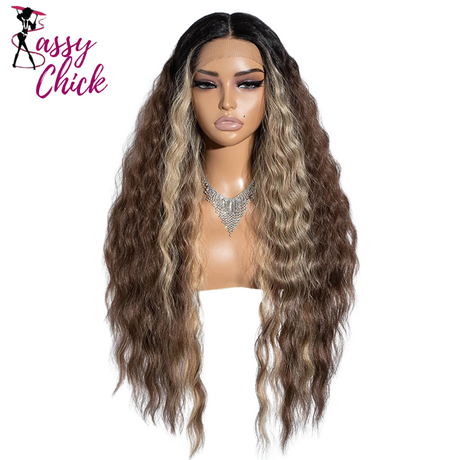 Curly Synthetic Lace Front Wig Sassy Chick Logo