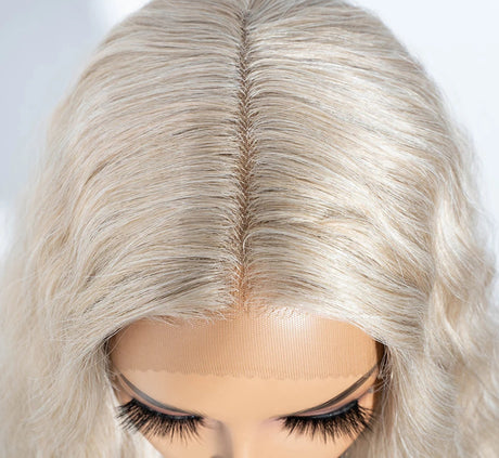 Curly Synthetic Lace Front Wig white