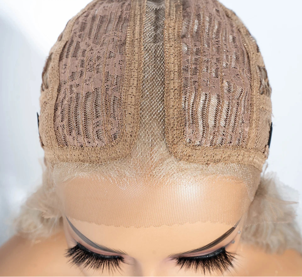 Curly Synthetic Lace Front Wig cap