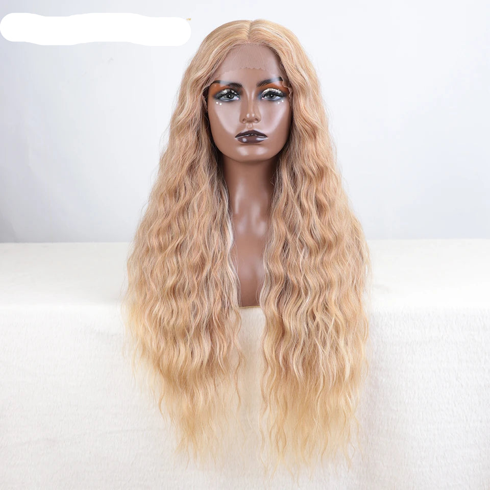 Curly Synthetic Lace Front Wig ash brown