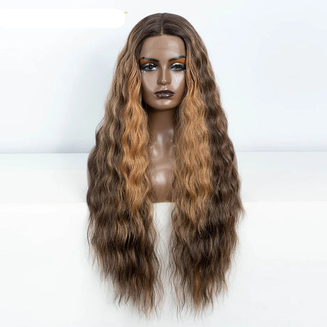Curly Synthetic Lace Front Wig highlight blonde