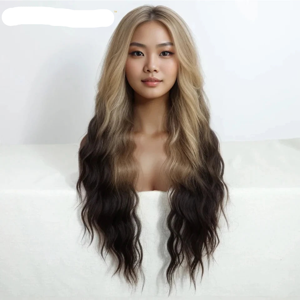 Curly Synthetic Lace Front Wig blonde black