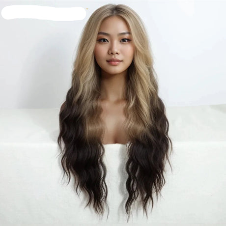 Curly Synthetic Lace Front Wig blonde black