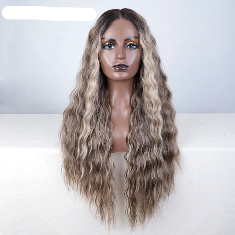 Curly Synthetic Lace Front Wig grey highlight