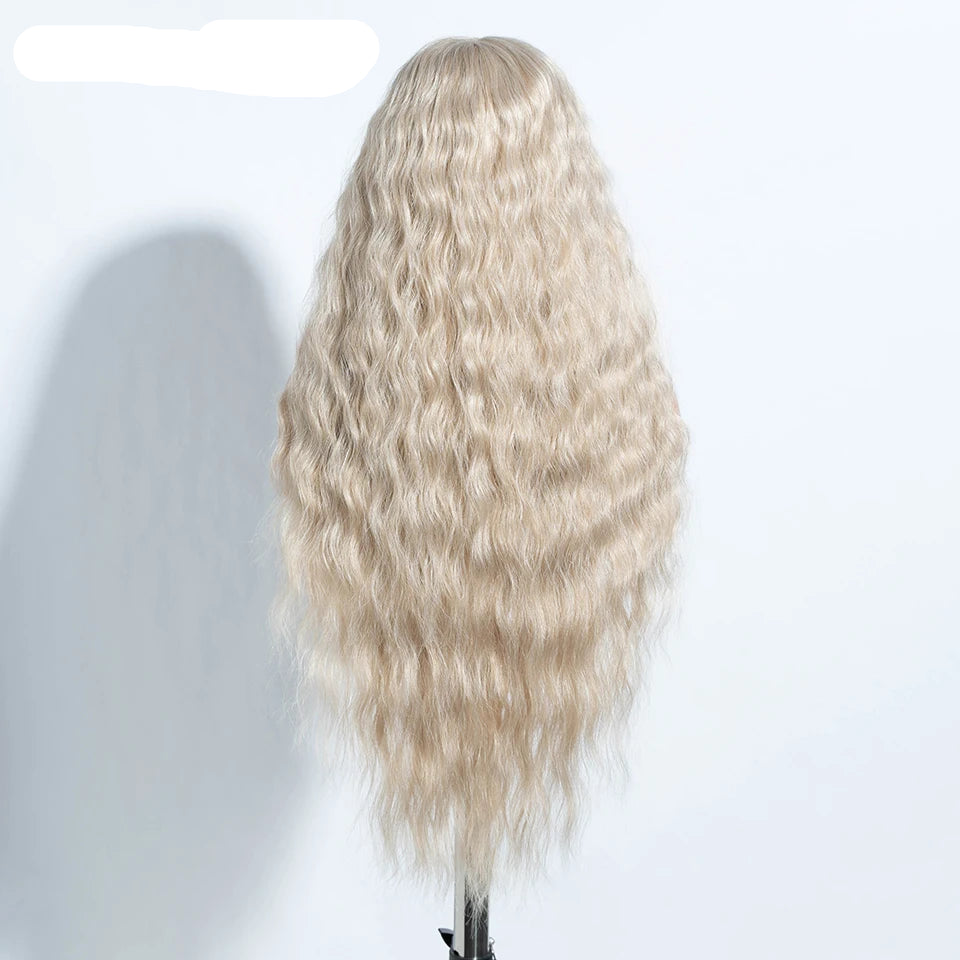 Curly Synthetic Lace Front Wig white