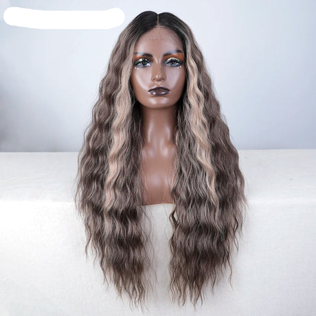 Curly Synthetic Lace Front Wig grey
