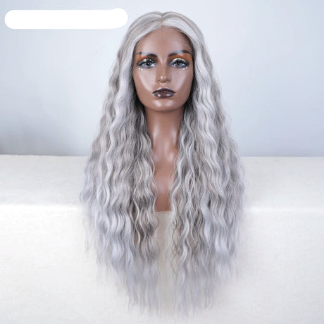 Curly Synthetic Lace Front Wig grey