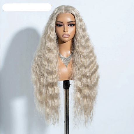 Curly Synthetic Lace Front Wig white