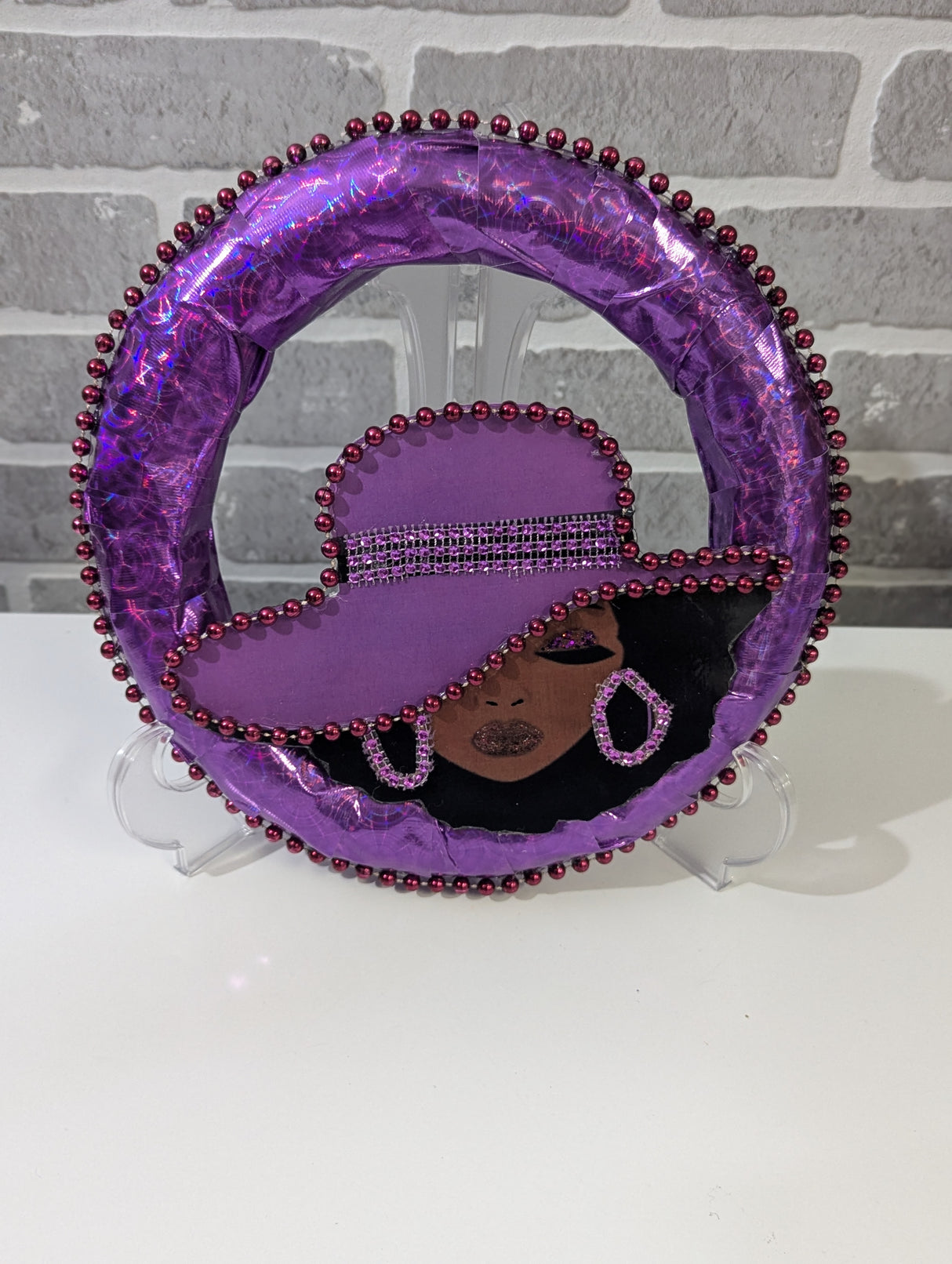 Custom Lady Purple Wreath put on the table