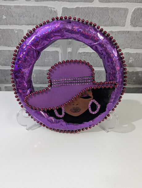 Custom Lady Purple Wreath put on the table