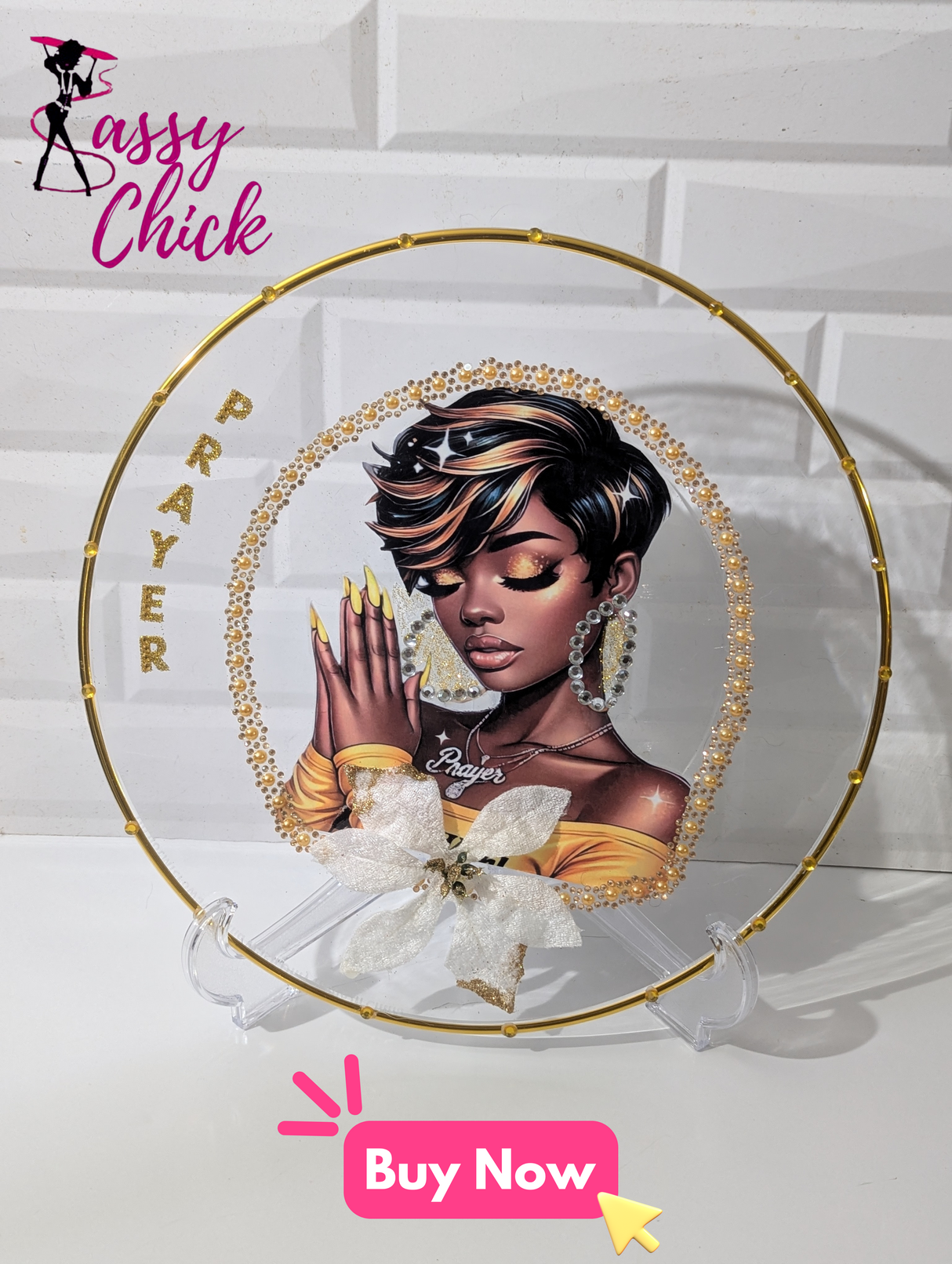 Custom Praying Woman Display