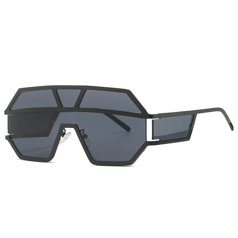 Black Cyberpunk Oversized Big Frame UV400 Sunglasses