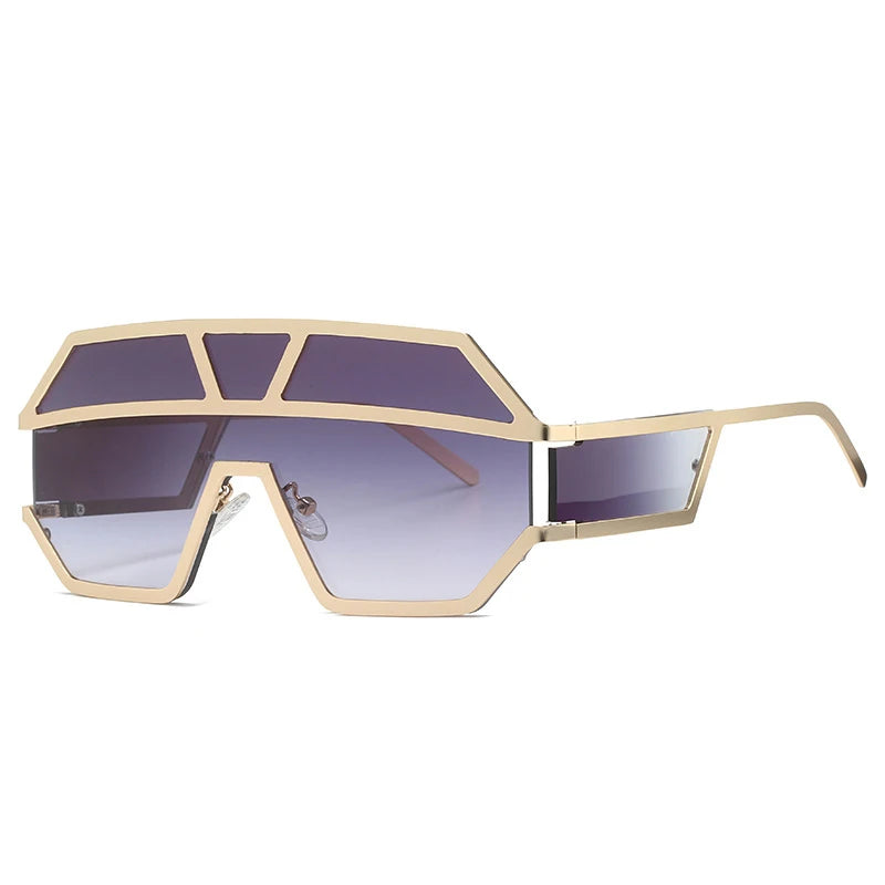 Black Cyberpunk Oversized Big Frame UV400 Sunglasses