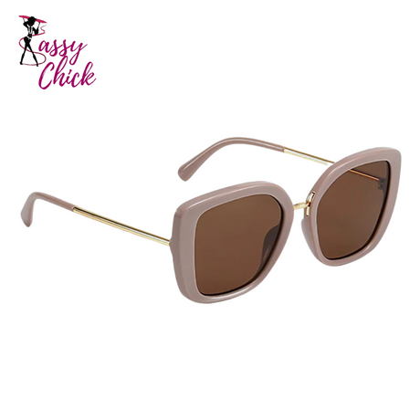 Deep Blue Large Frame Gradient Sun Glasses Sassy Chick Logo