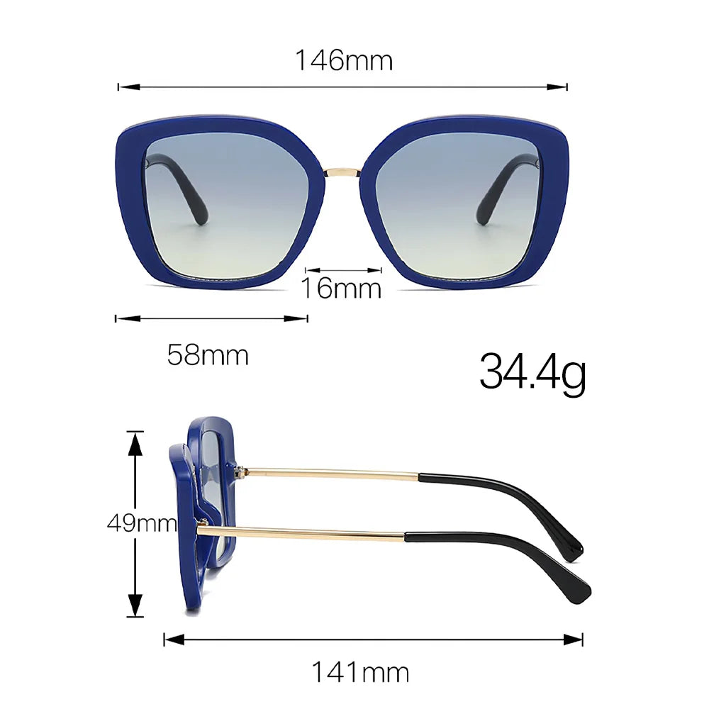 blue sunglasses size