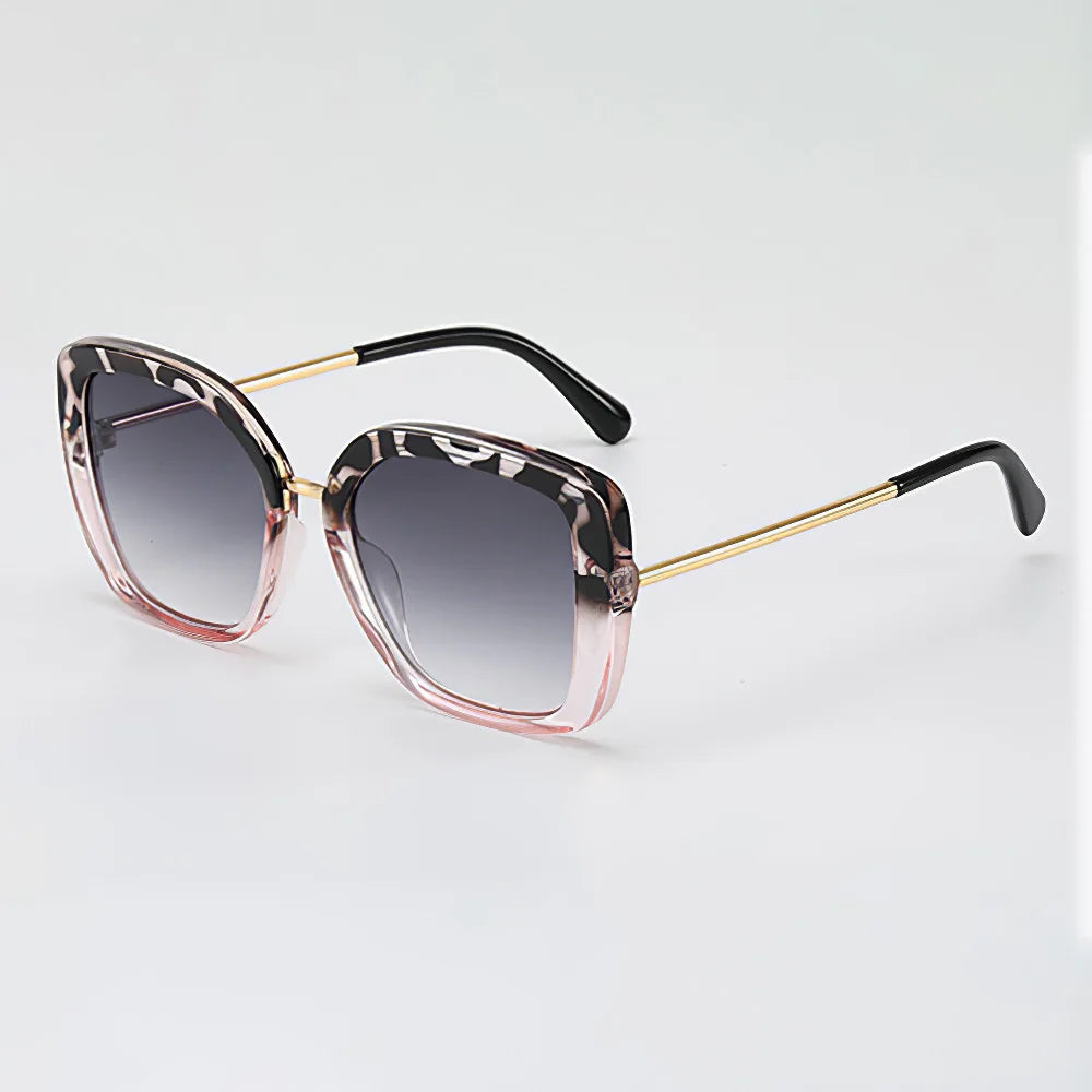 black/pink frame gradient black lens sunglasses