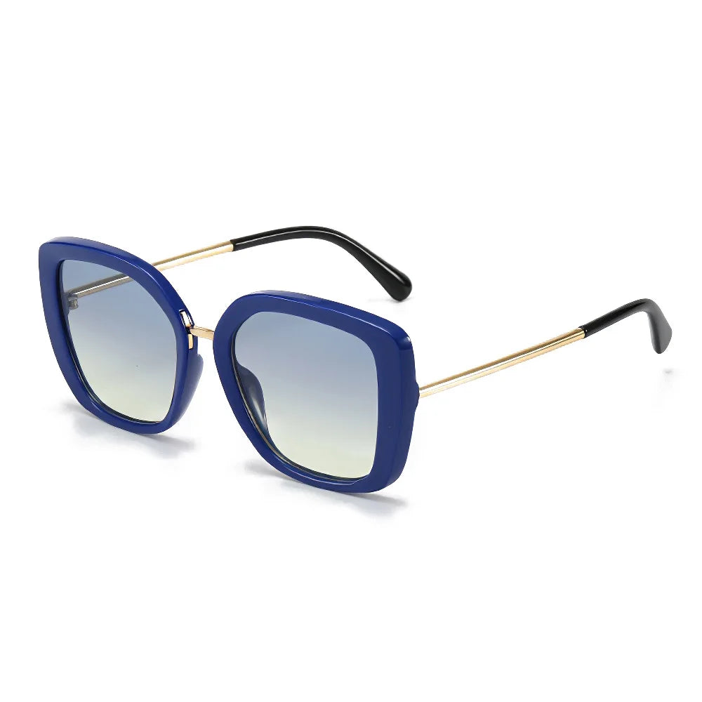 blue frame gradient black lens sunglasses