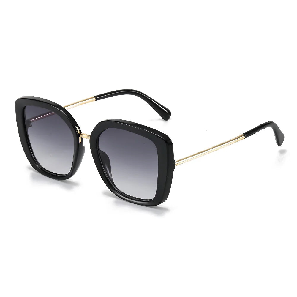 black frame gradient black lens sunglasses