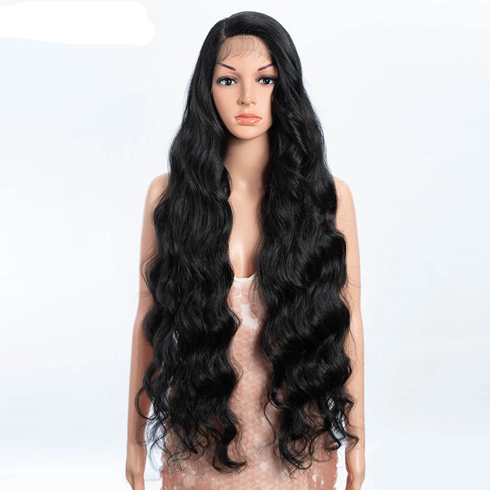 Deep Loose Wave Synthetic Wig 36 Inch black