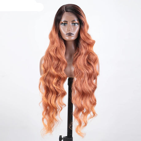 Deep Loose Wave Synthetic Wig 36 Inch black/ orange