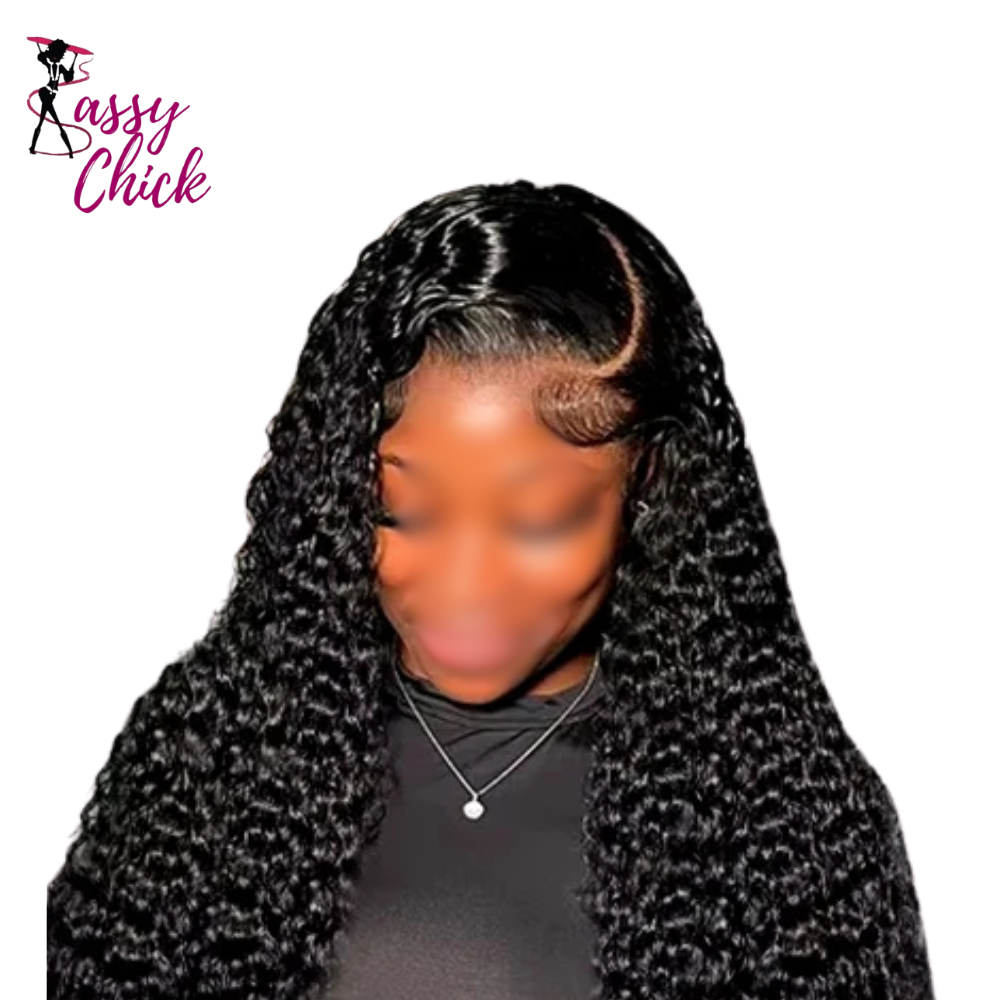 Deep Wave Wig Curly HD Lace Wig 13x6 Human Hair Wig Sassy Chick Logo