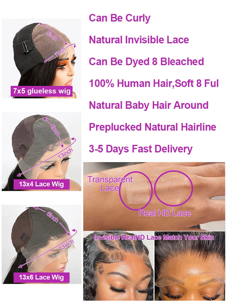 Deep Wave Wig Curly HD Lace Wig 13x6 Human Hair Wig