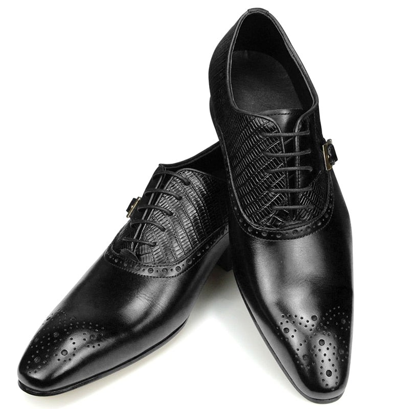 Black Deluxe Genuine Leather Men Shoes
