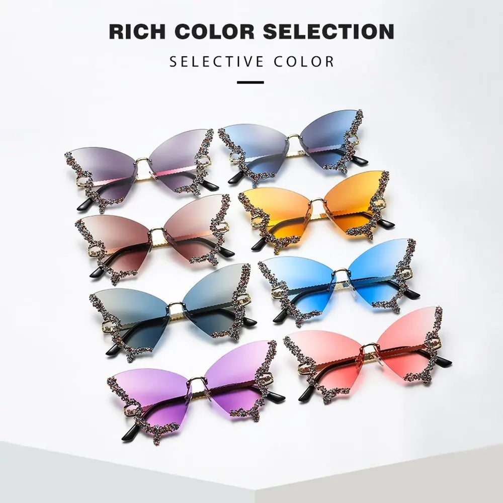 collection of Diamond Butterfly Rhinestone Sunglasses