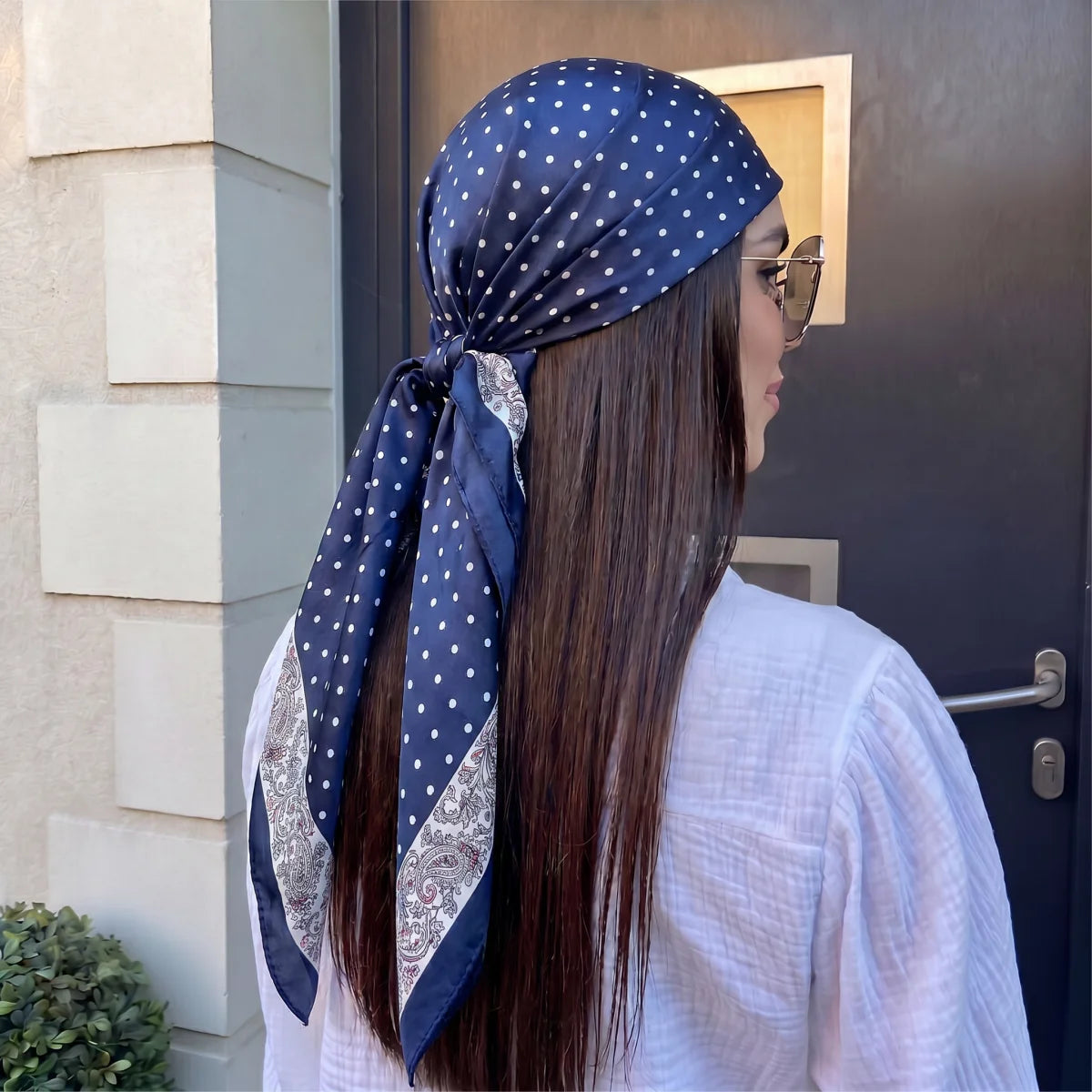 Dot Print Silk Bandana