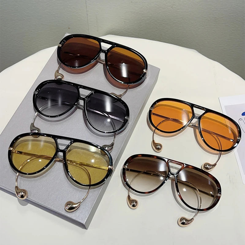 Collection of Double Bridge Oversized Pilot Sunglasses