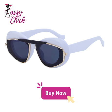 double frame geometric cat-eye sunglasses Sassy Chick Logo