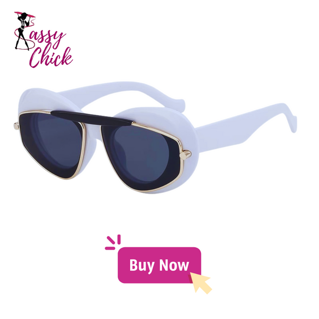 double frame geometric cat-eye sunglasses Sassy Chick Logo