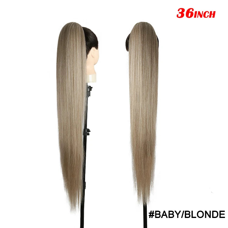 Drawstring Synthetic 36 inch Long Ponytail