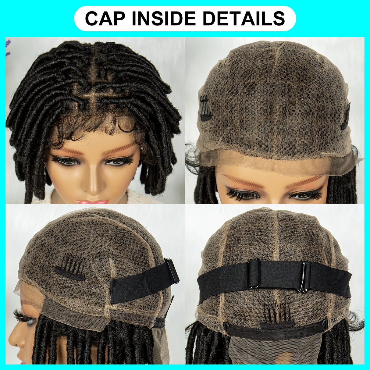 Dreadlock Faux Locs wig cap details
