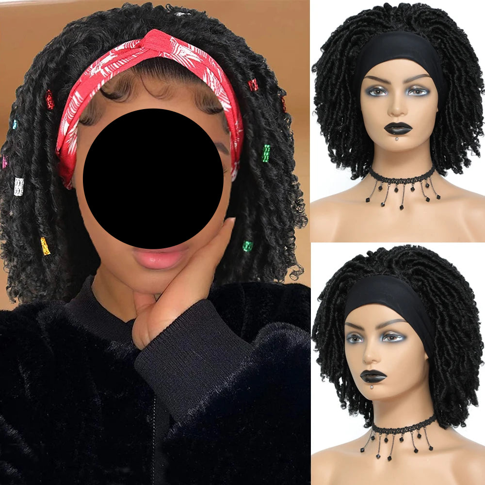 Dreadlock Headband Wigs for Women black
