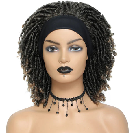 Dreadlock Headband Wigs for Women ash gray