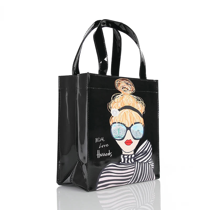 right side black eco-friendly tote bag
