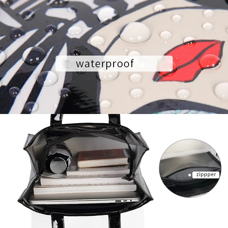 black eco friendly tote bag interior design, waterproof