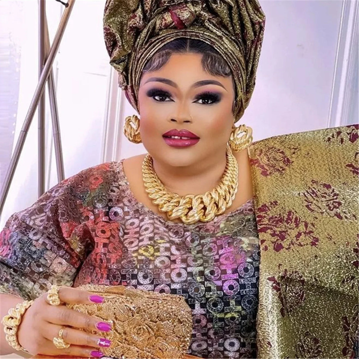 Model using Electric Italy Gold Plated Jewelry Set