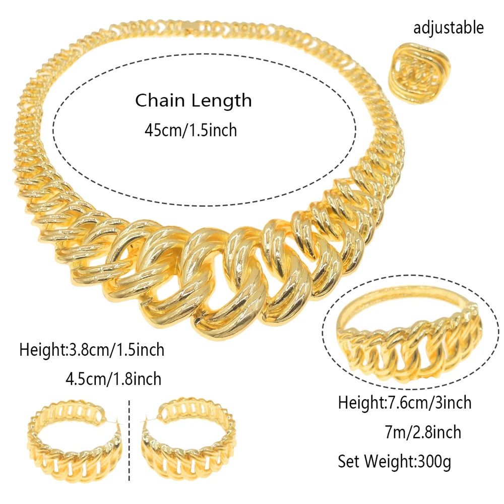 Size of Electric Italy Gold Plated Jewelry Set