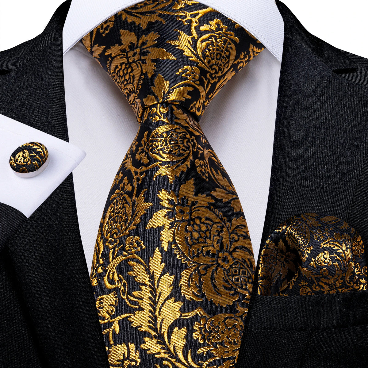Elegant Beige Yellow Floral Plaid Paisley Men Ties