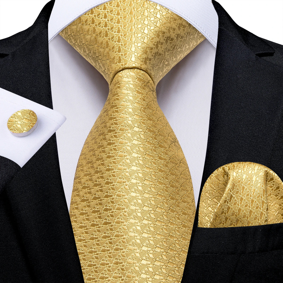 Elegant Beige Yellow Floral Plaid Paisley Men Ties