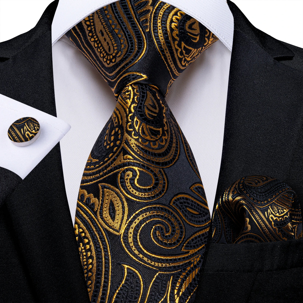 Elegant Beige Yellow Floral Plaid Paisley Men Ties